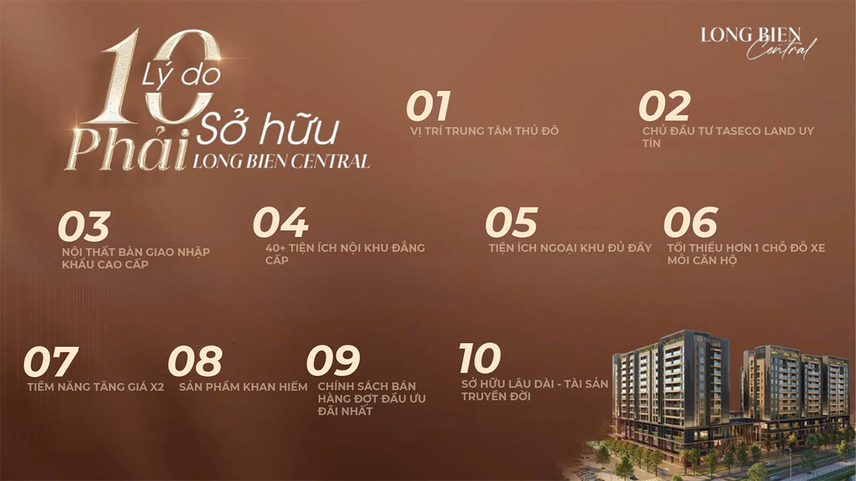 10 lý do nên sở hữu căn hộ Long Biên Central