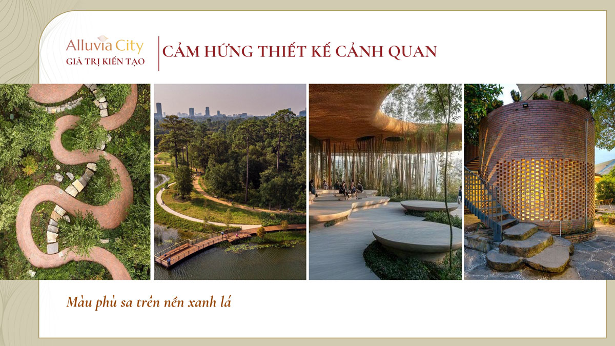 Alluvia City - cảm hứng thiết kế cảnh quan-Màu phù sa trên nền xanh lá