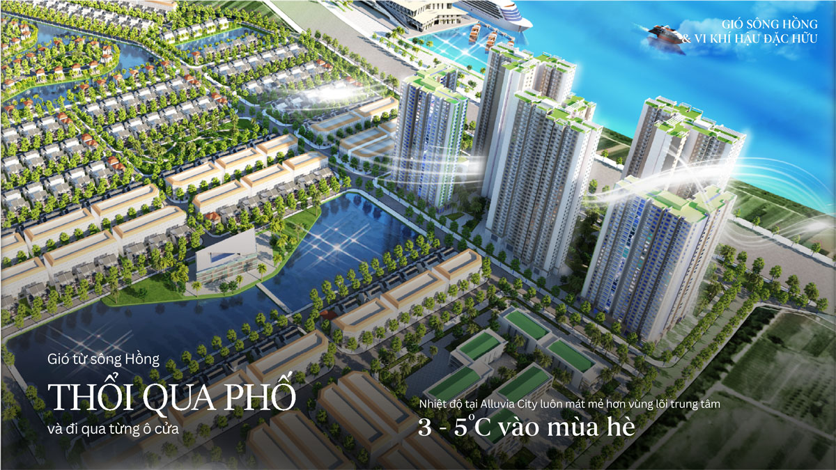 Alluvia City được kiến tạo bởi giá trị tự nhiên - Gió sông Hồng
