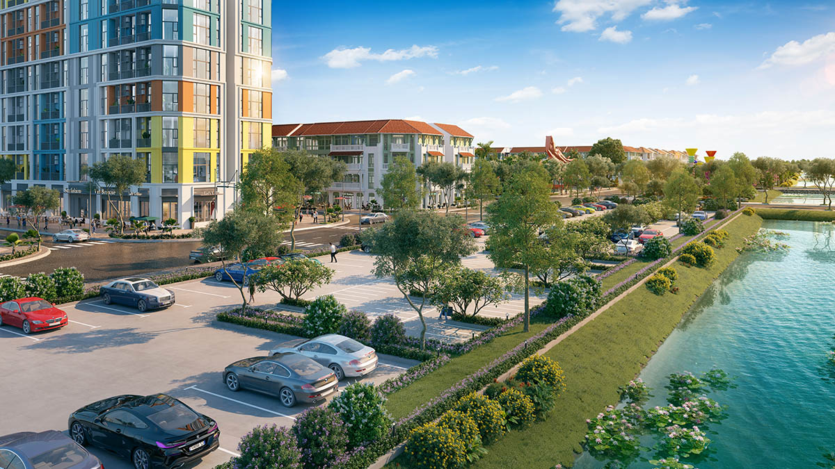 Bãi đỗ xe cạnh khu nhà cao tầng Art Residence