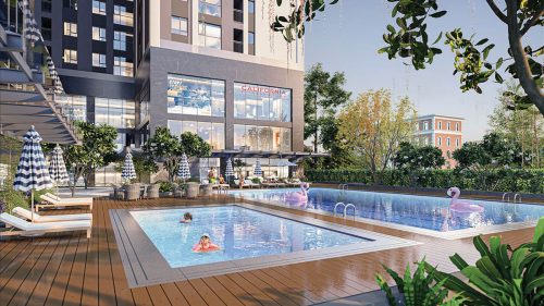 Bể bơi trong tòa chung cư BlueGem Tower