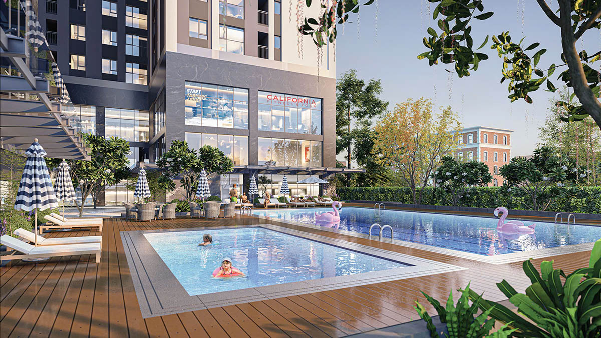 Bể bơi trong tòa chung cư BlueGem Tower