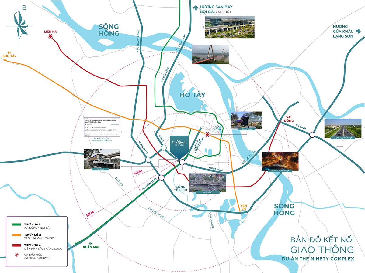 Các tuyến đường chính quanh The Ninety Complex