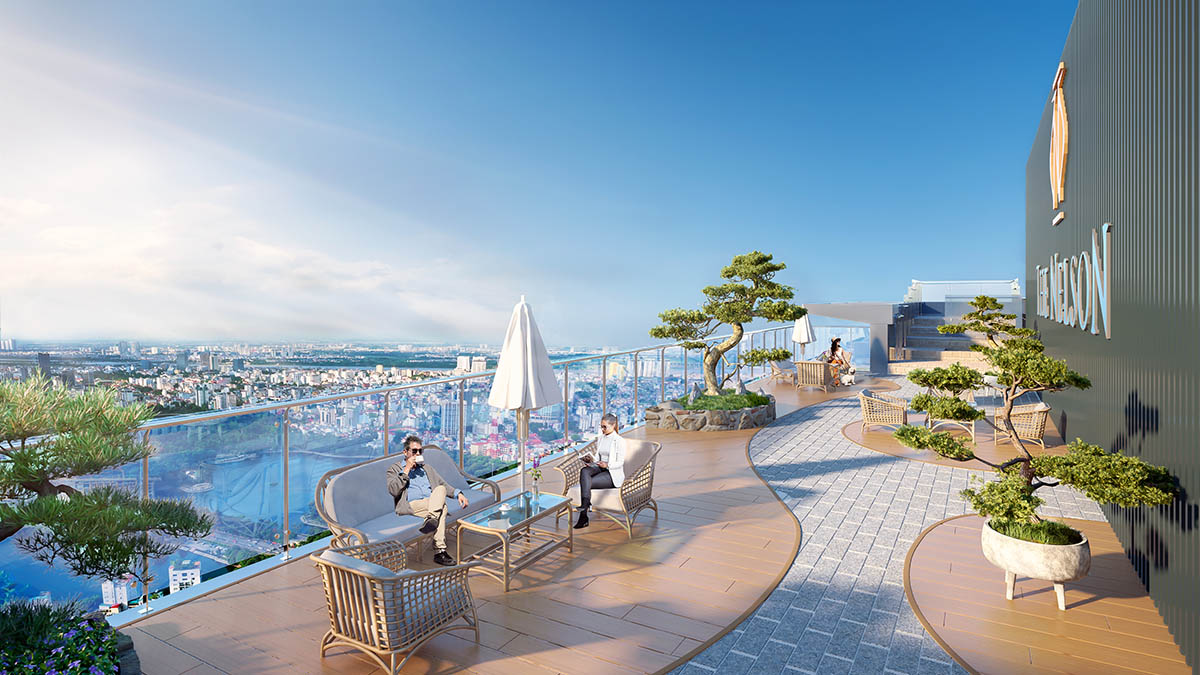 Cafe thư giãn trên tầng mái The Nelson