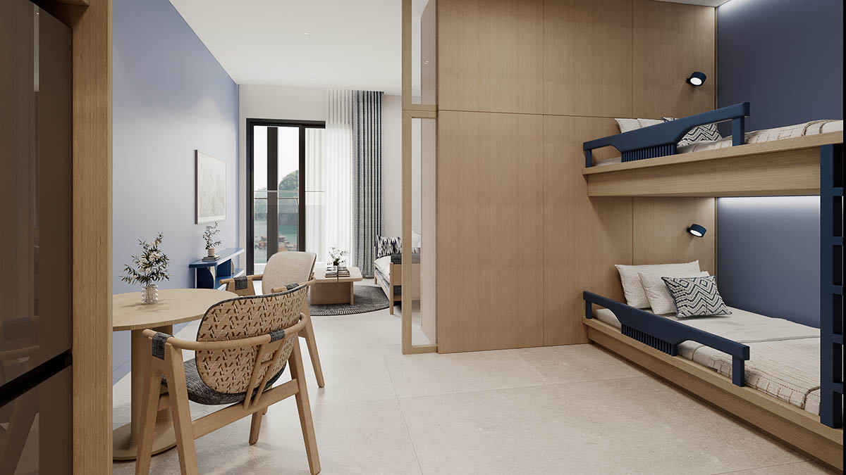 Căn hộ 1BR + 1 (1 phòng ngủ) Sun Centro Town