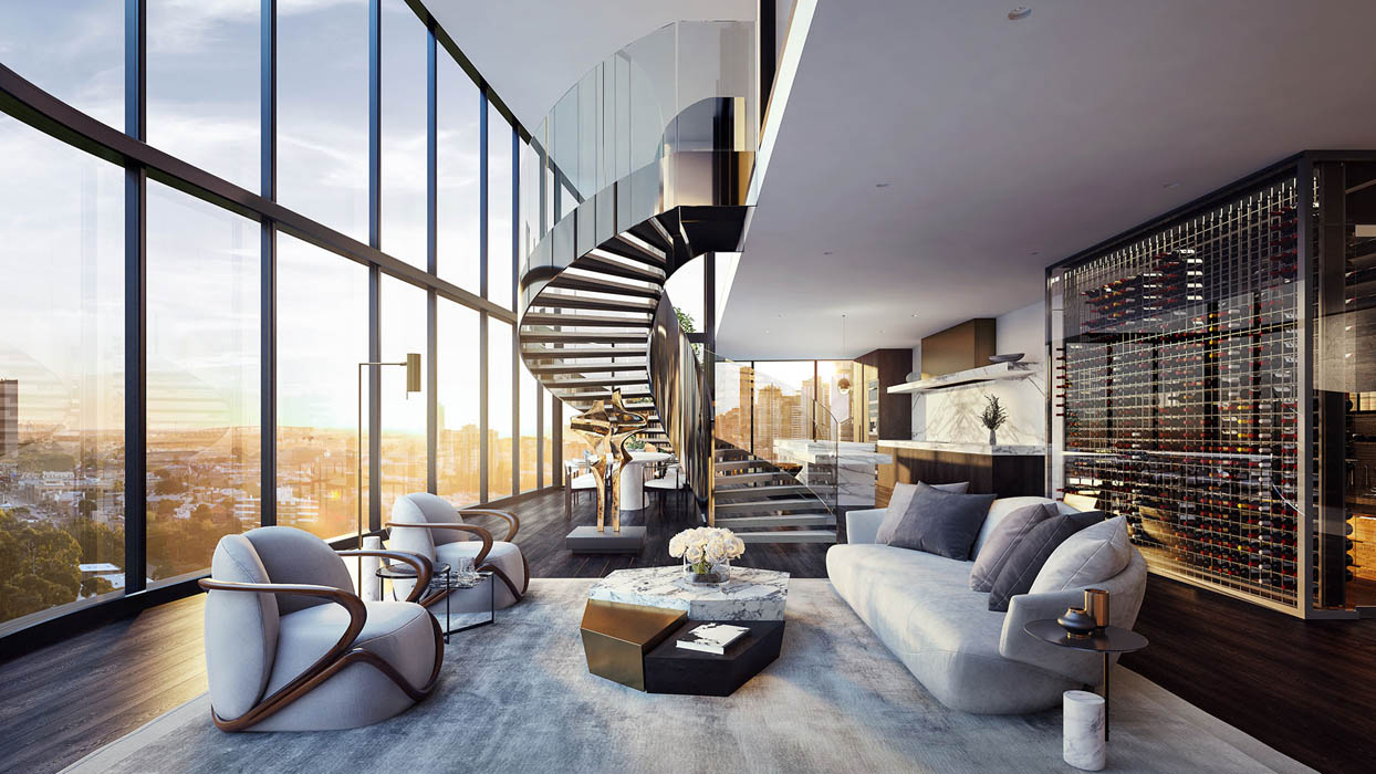 Căn hộ Penthouse thông tầng với thiết kế nội thất đẳng cấp