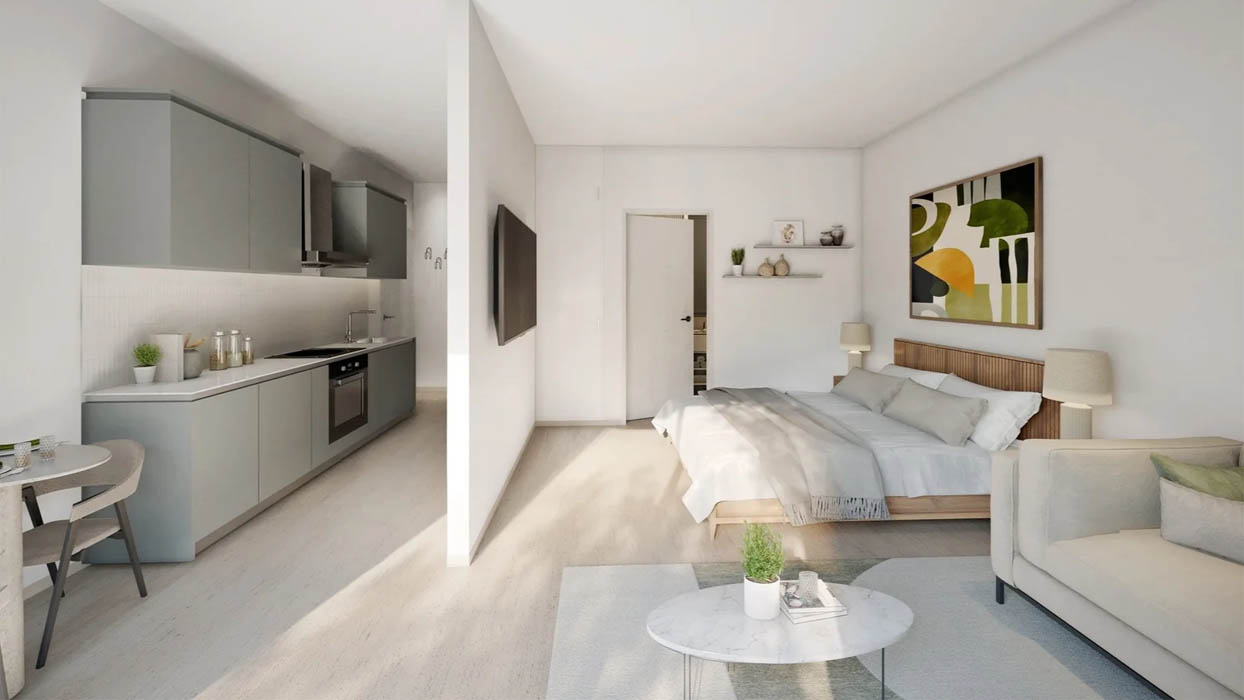 Căn hộ Studio có diện tích từ 25 đến 45m²