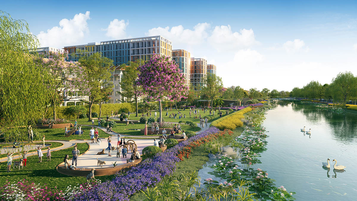 Cảnh quan ven sông trước khu nhà Art Residence