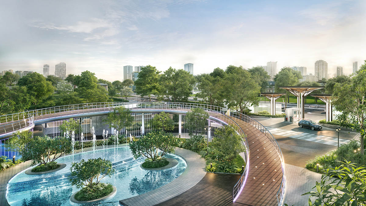 Cầu Lumis và Đài phun nước trong Greenera Southmark