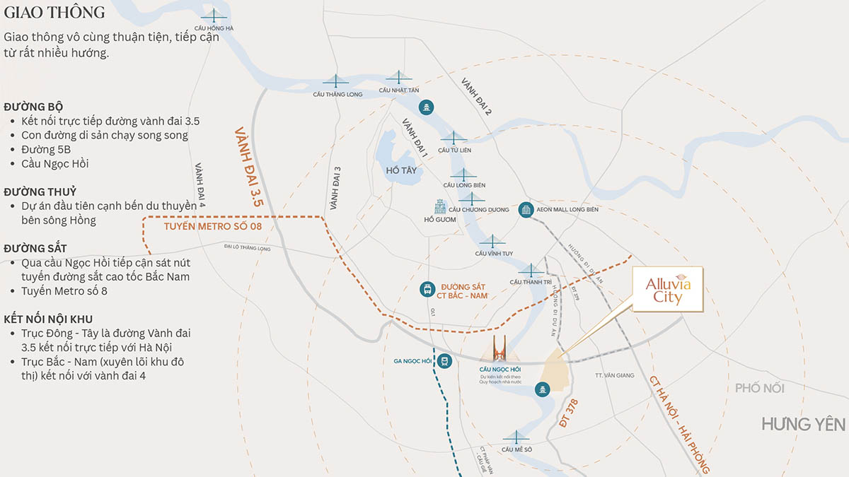 Giao thông Alluvia City vô cùng thuận tiện