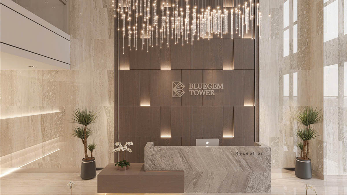 Khu vực lễ tân tòa BlueGem Tower