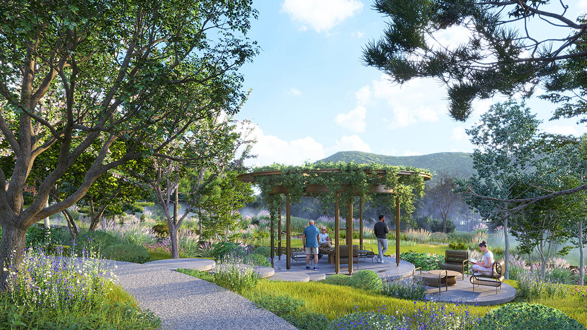 Khu vực thư giãn cạnh song lập Spring Residences