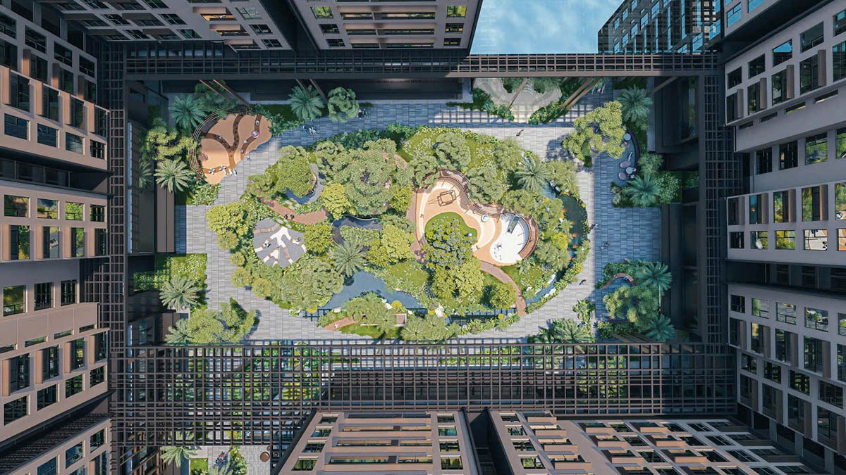 Khu vườn nhiệt đới Long Biên Central nhìn từ trên xuống (3D)