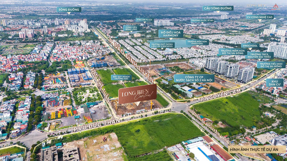 Hình ảnh thực tế dự án Long Biên Central (nhìn chéo từ ngã ba Vũ Đức Thận & Đào Thế Tuấn)