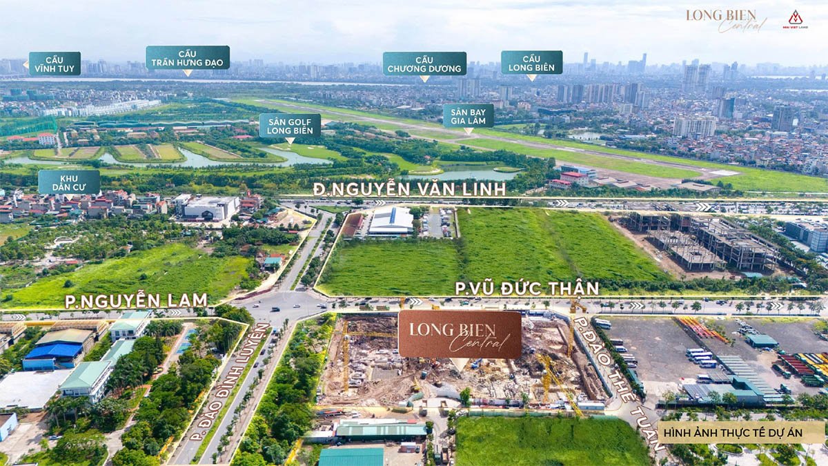 Hình ảnh thực tế dự án Long Biên Central (nhìn từ mặt sau dự án ra Vũ Đức Thận)