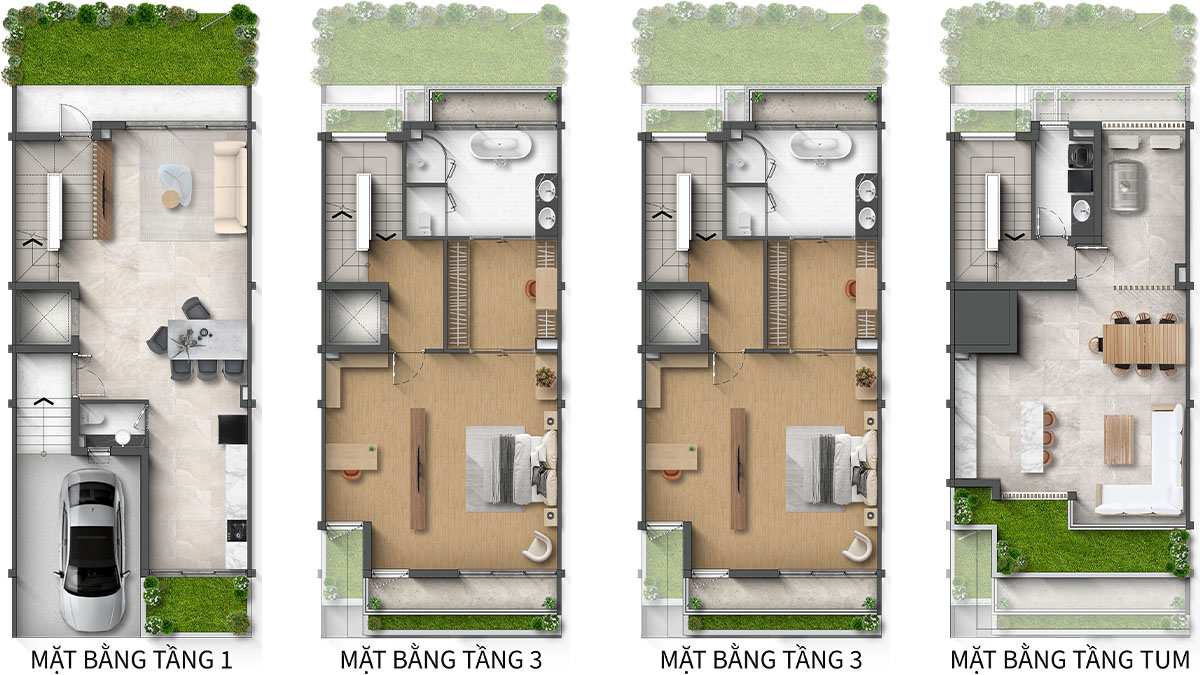 Mặt bằng Biệt thự Liền kề LKA ĐH Taluy dương khu Spring Residences