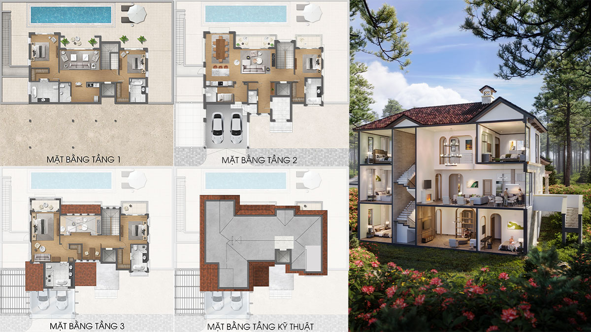 Mặt bằng biệt thự mẫu RV5 Valley Park Residences