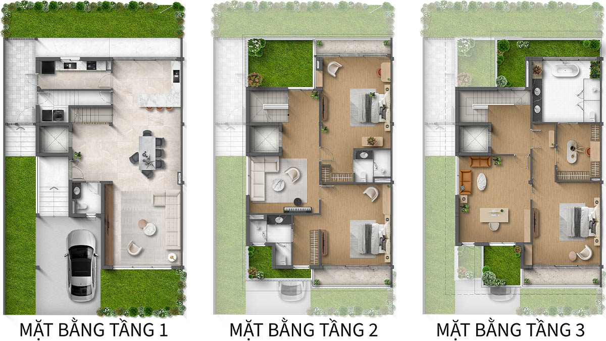 Mặt bằng Biệt thự Song lập ĐH Taluy dương khu Spring Residences