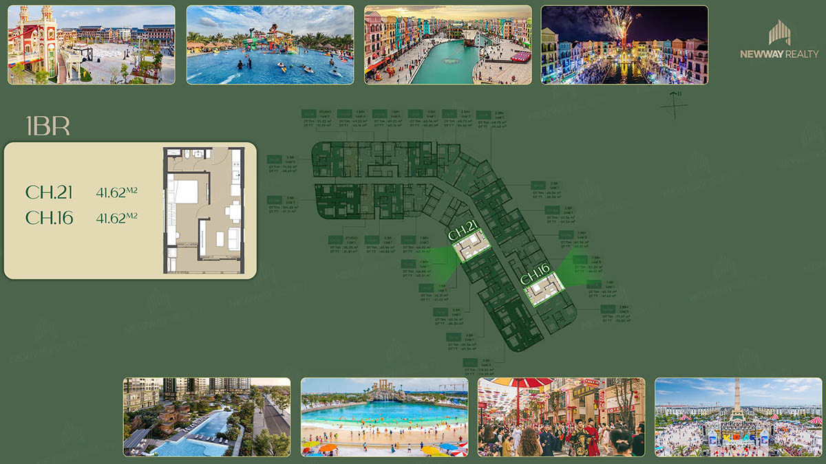 Mặt bằng căn 1PN tòa L2 VIDA Lumière SpringBay