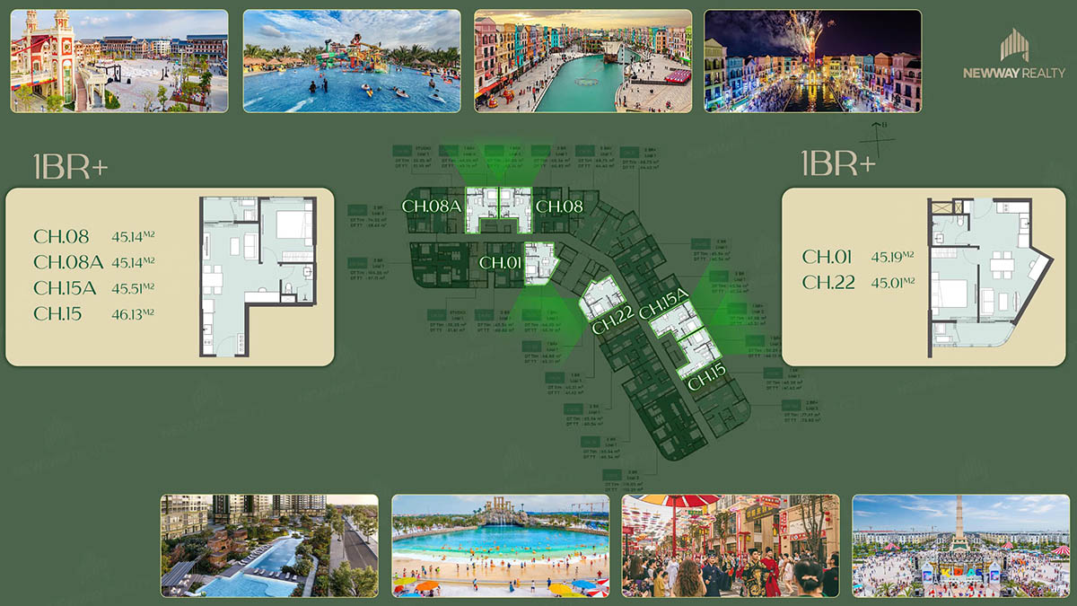 Mặt bằng căn 1PN+1 tòa L2 VIDA Lumière SpringBay