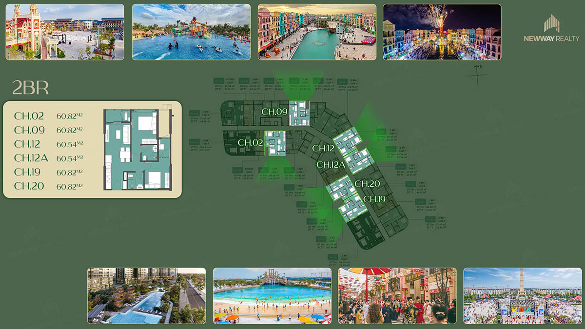 Mặt bằng căn 2PN tòa L2 VIDA Lumière SpringBay