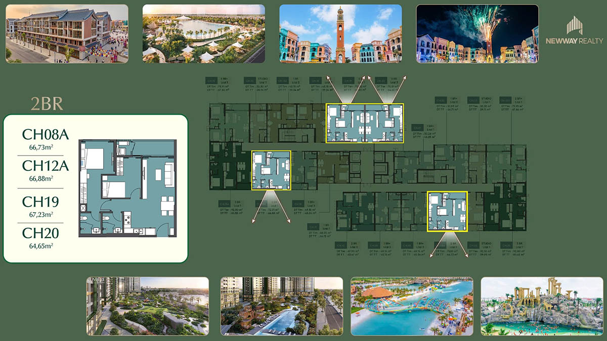 Mặt bằng căn 2PN tòa Z2 FELIZ Lumière SpringBay