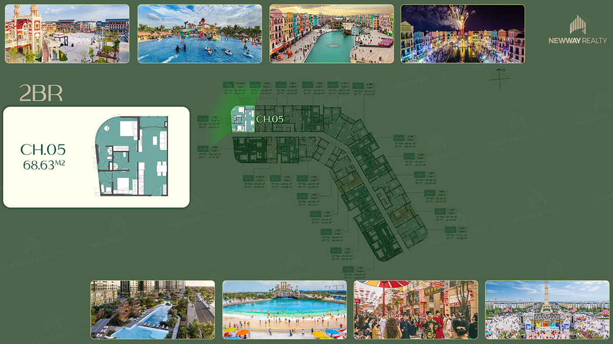Mặt bằng căn góc 2PN tòa L2 VIDA Lumière SpringBay