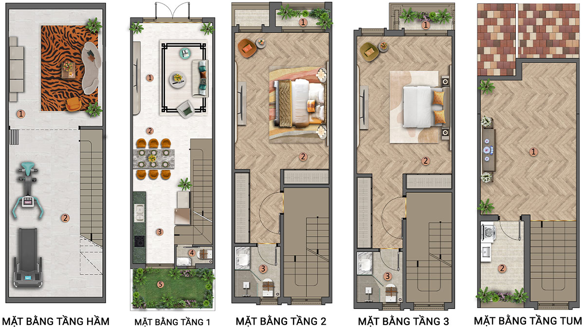Mặt bằng liền kề Townhouse LK18 (56m2) Sun Urban City