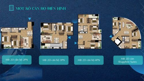 Mặt bằng một số căn hộ điển hình tòa BlueGem Tower