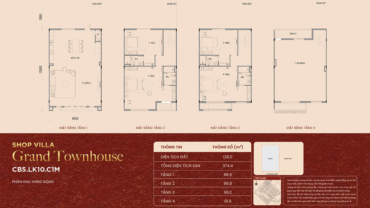 Mặt bằng Shop Villa CB5.LK10.C1M khu Hửng Đông