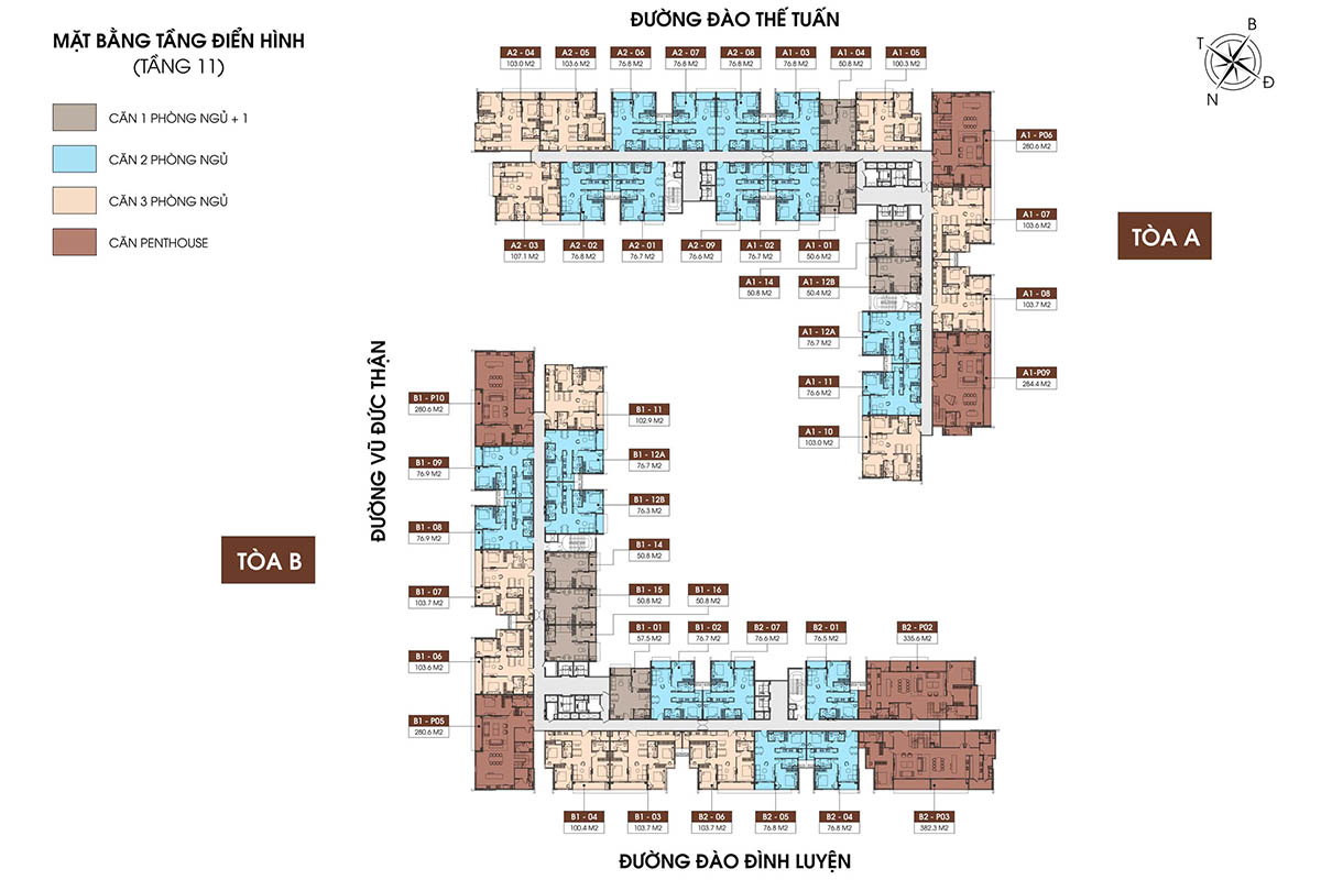 Mặt bằng tầng 11 của Long Biên Central (2D)