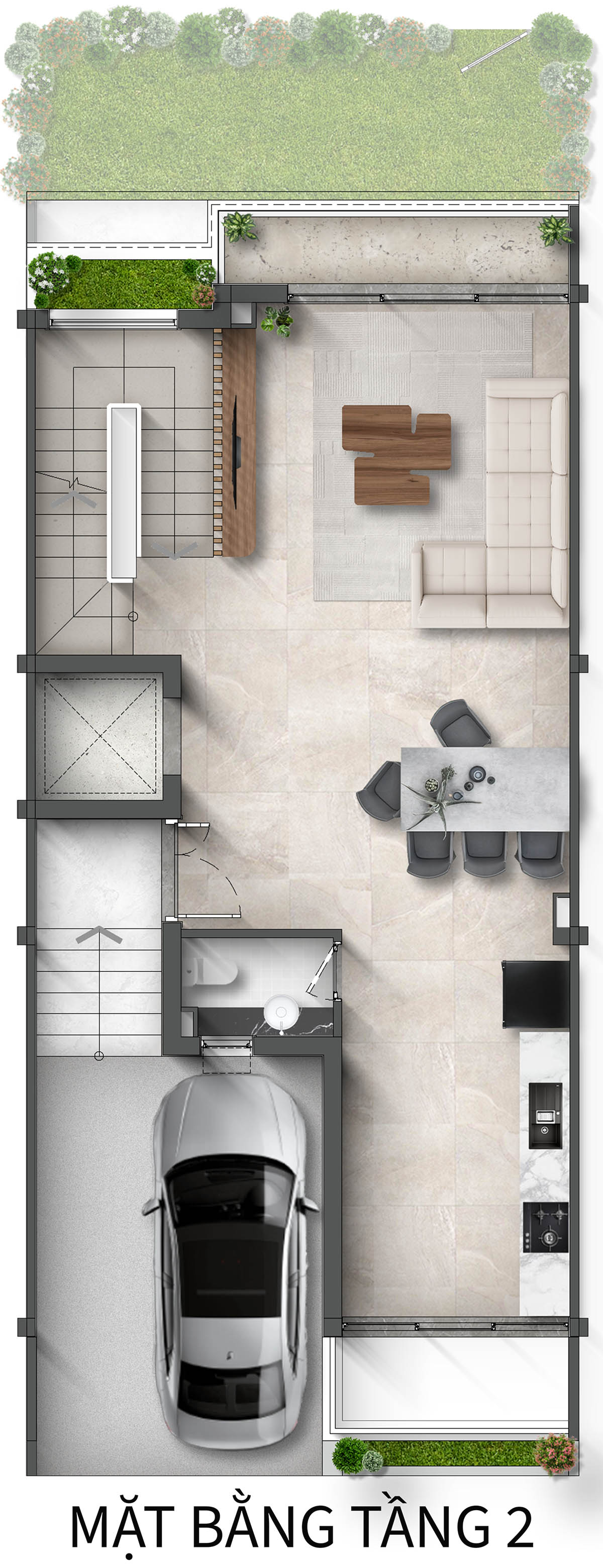 Mặt bằng tầng 2 Biệt thự Liền kề LKD ĐH Taluy âm khu Spring Residences