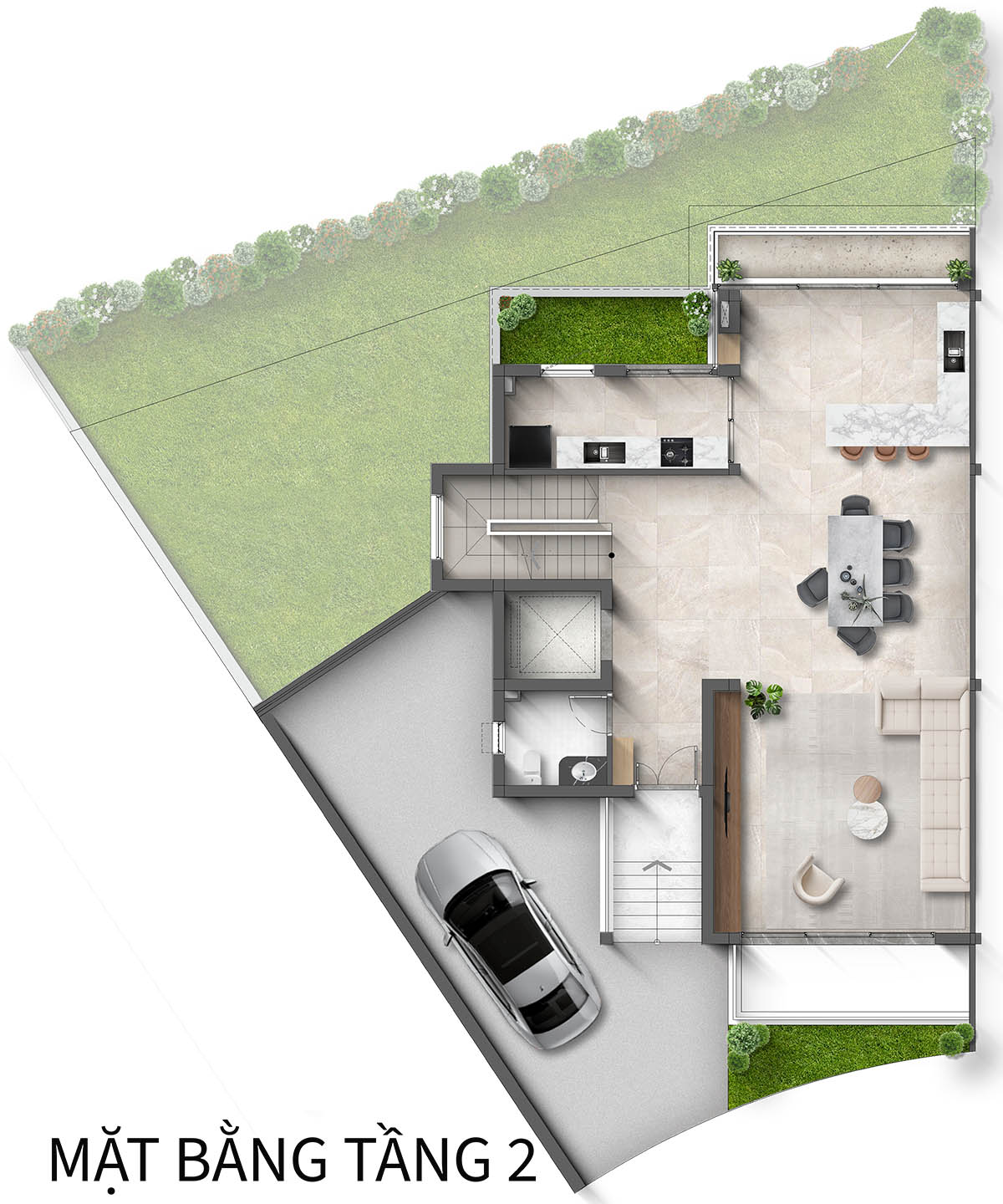 Mặt bằng tầng 2 Biệt thự Song lập RQ Taluy âm khu Spring Residences