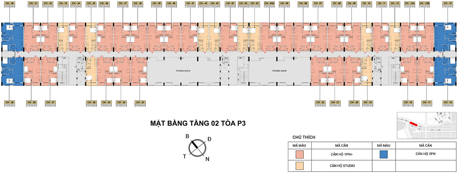 Mặt bằng Tầng 2 Tòa P3 Park Residence (Sun Urban City)