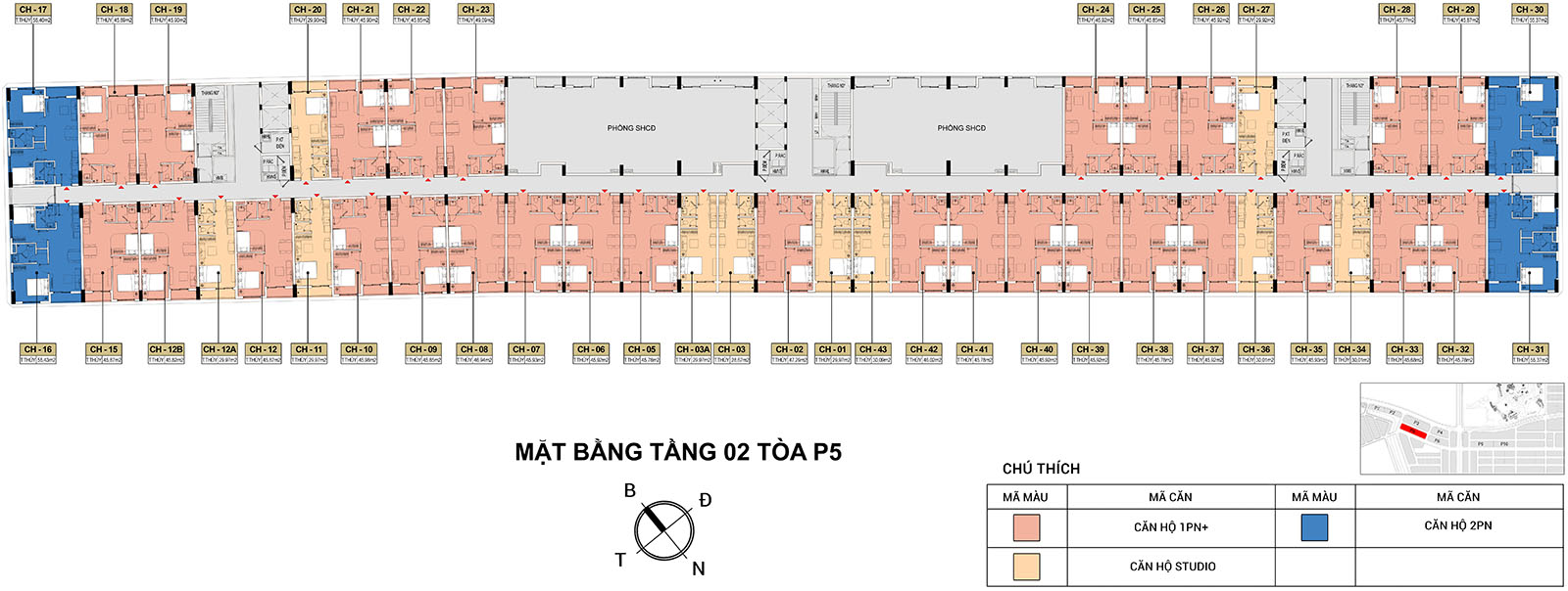 Mặt bằng Tầng 2 Tòa P5 Park Residence (Sun Urban City)