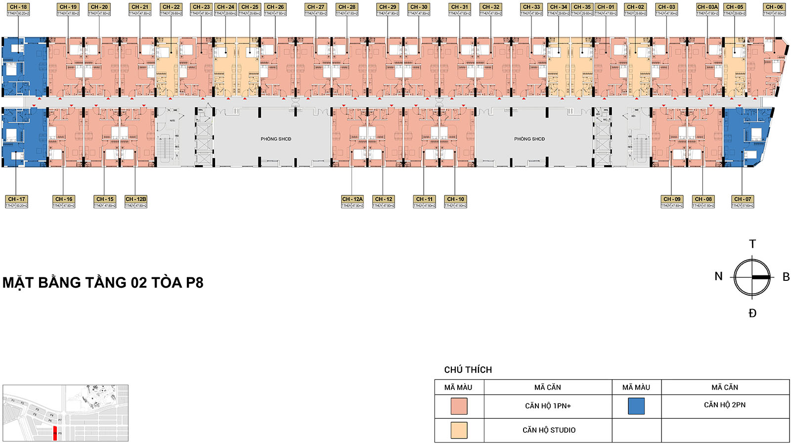 Mặt bằng Tầng 2 Tòa P8 Park Residence (Sun Urban City)
