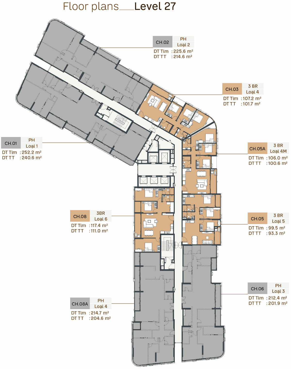 Mặt bằng tầng 27 tòa S1 Southern Square trong Masteri Trinity Square