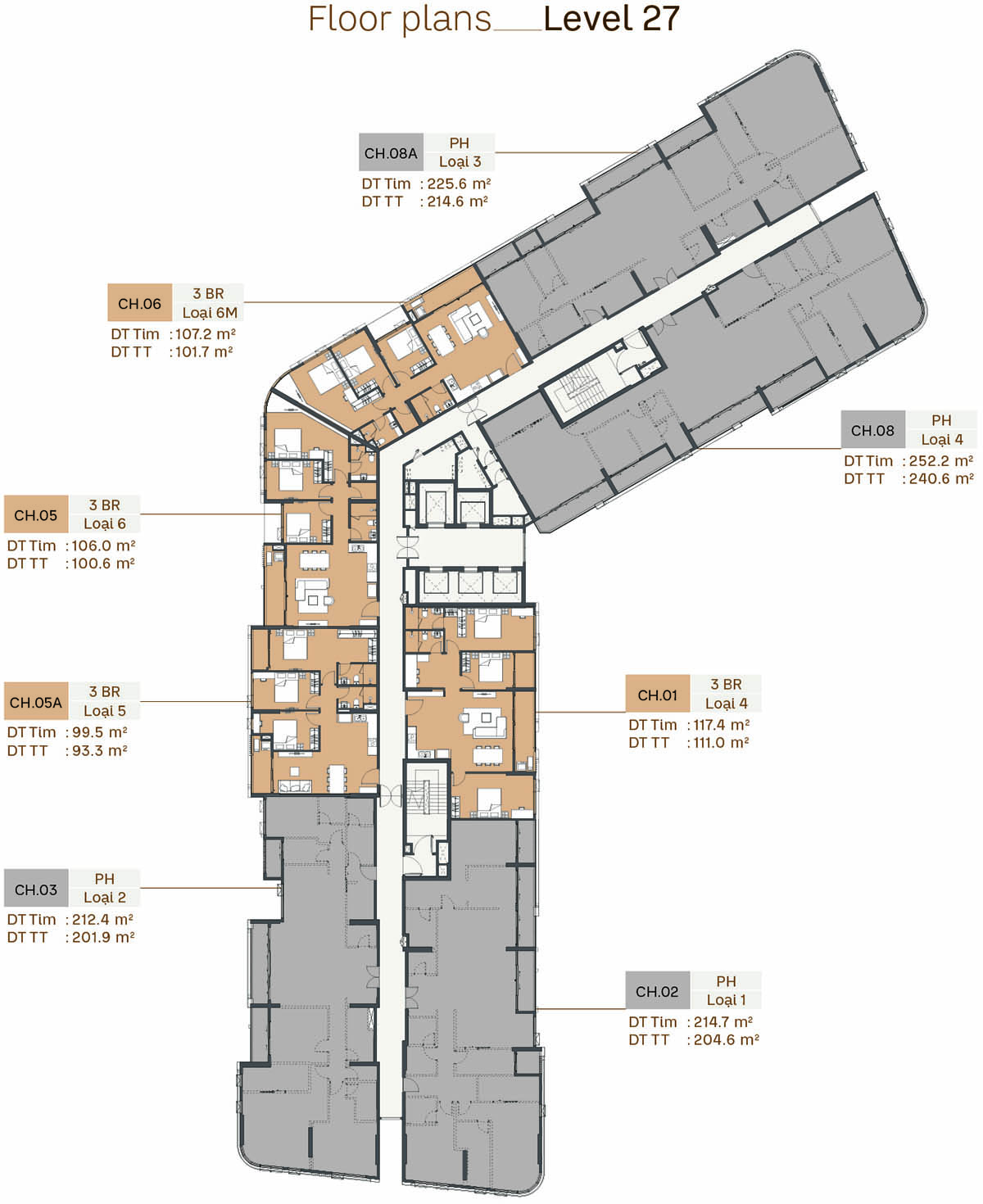 Mặt bằng tầng 27 tòa S2 Southern Square trong Masteri Trinity Square