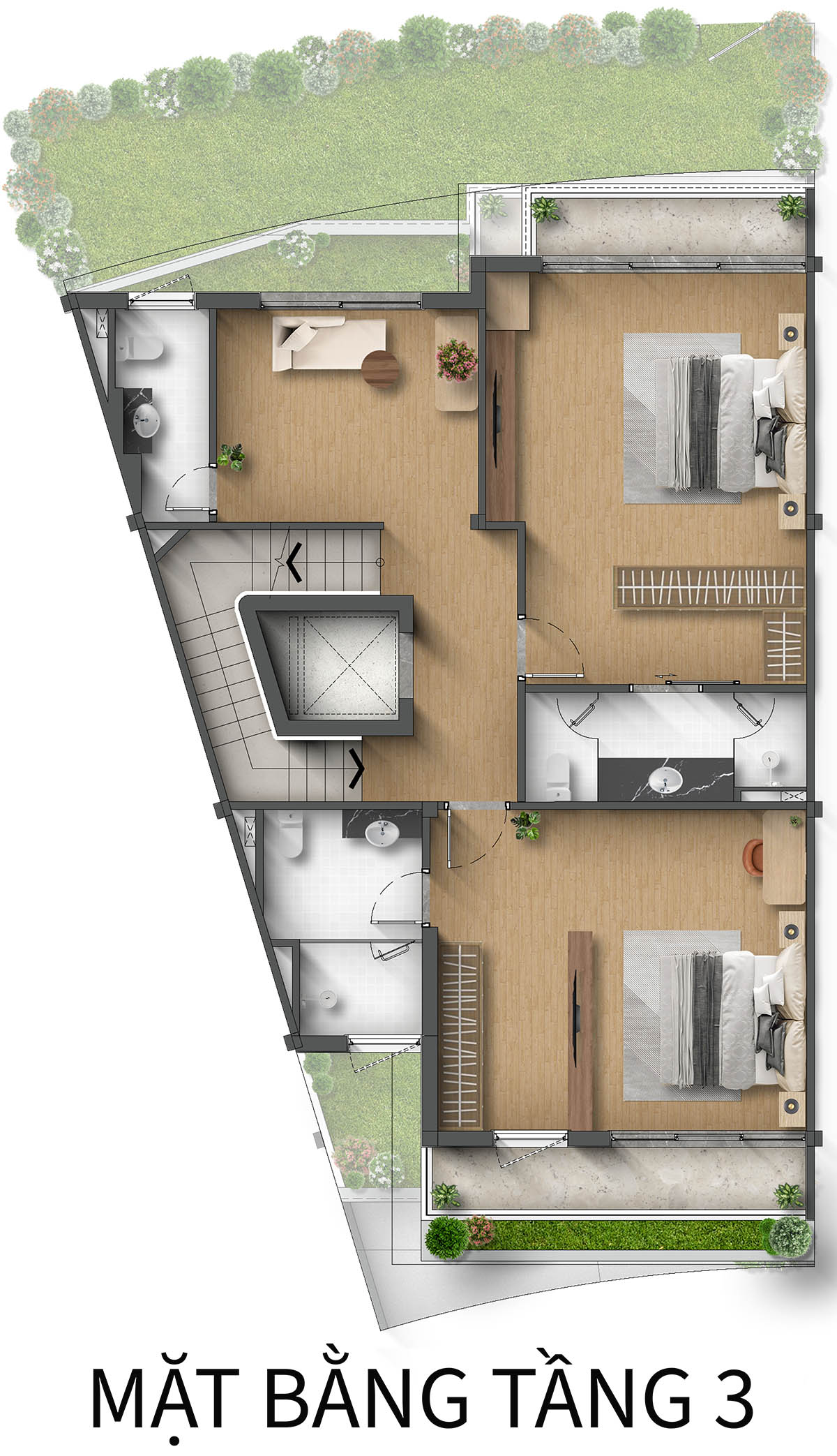 Mặt bằng tầng 3 Biệt thự Liền kề LKB RQ Taluy dương khu Spring Residences