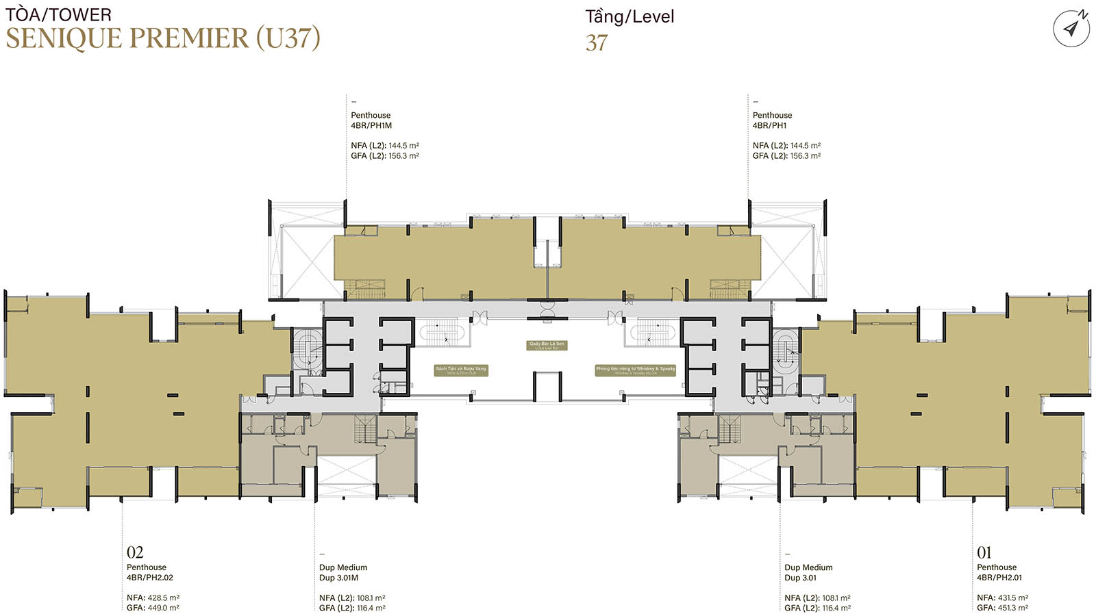 Mặt bằng tầng 37 tòa The Senique Premier (U37)