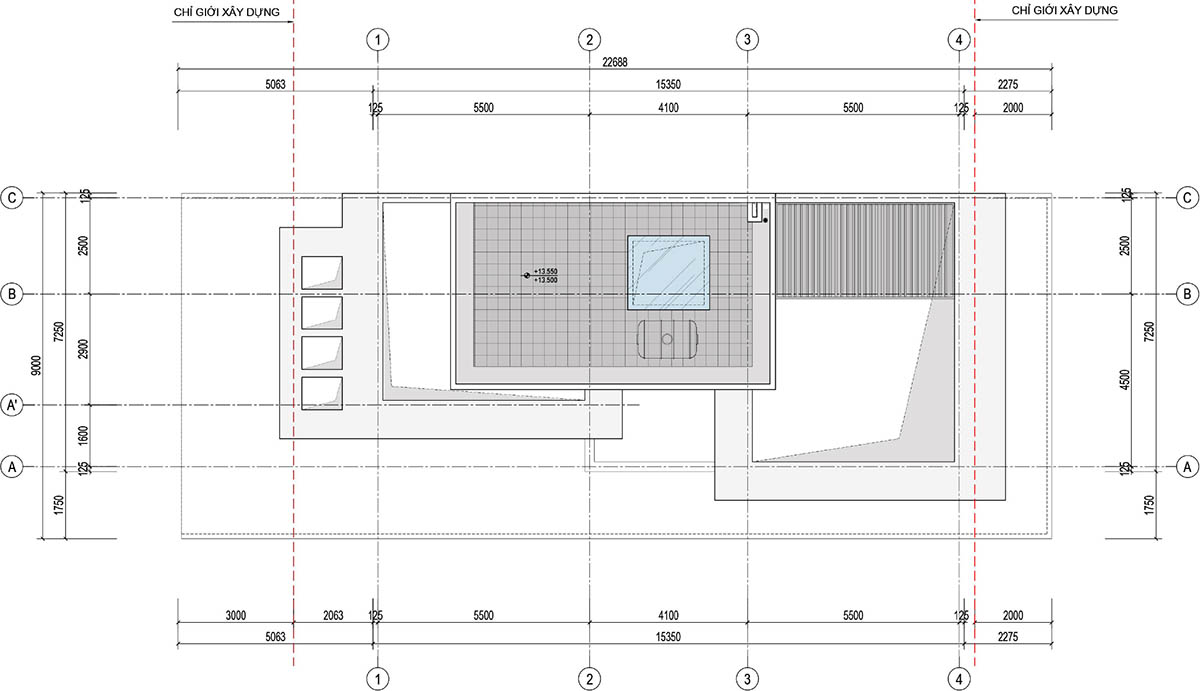 Mặt bằng tầng mái biệt thự F07-L27 (SL-6.3) An Quý Villa