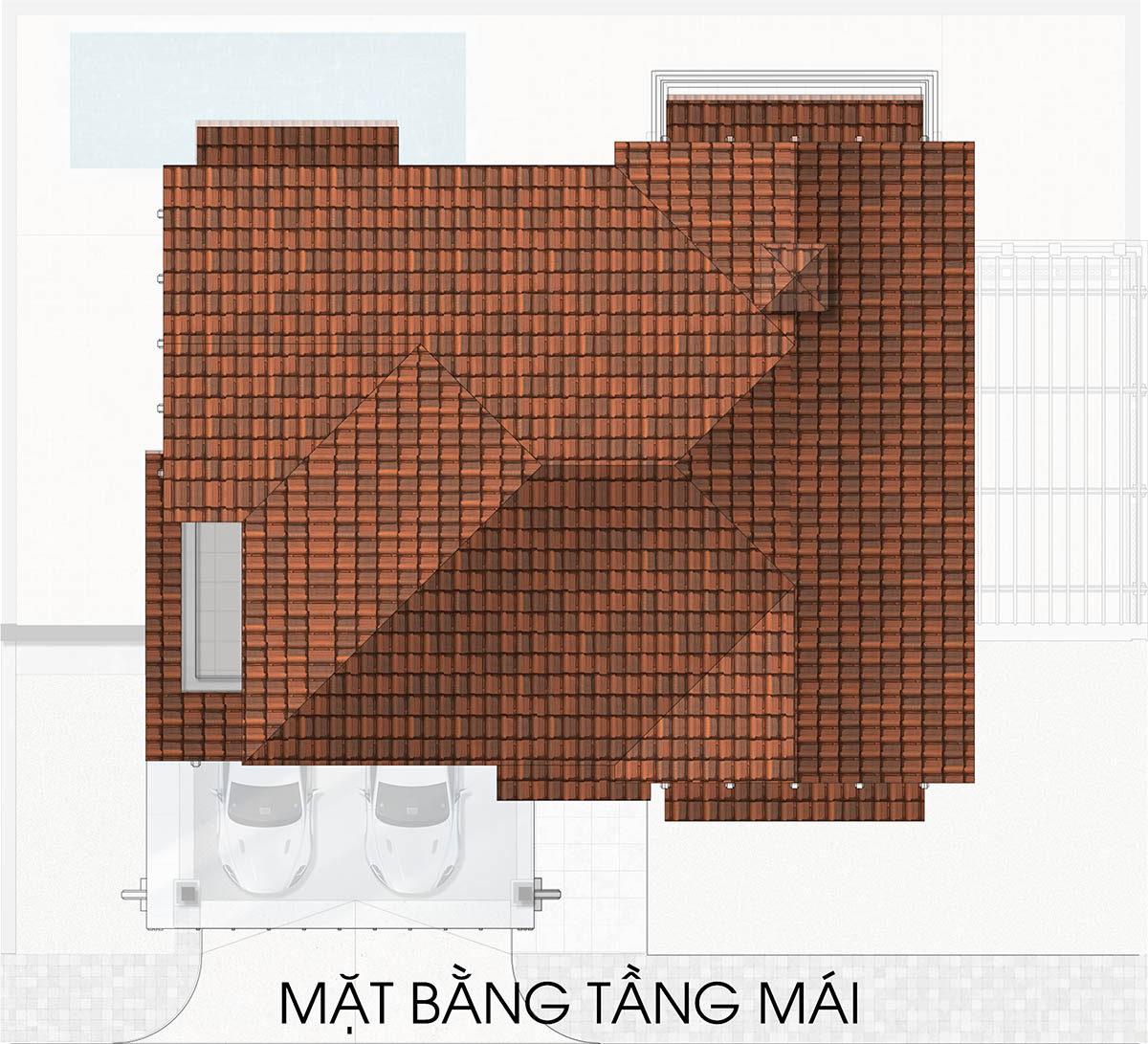 Mặt bằng tầng mái biệt thự RV4 Valley Park Residences