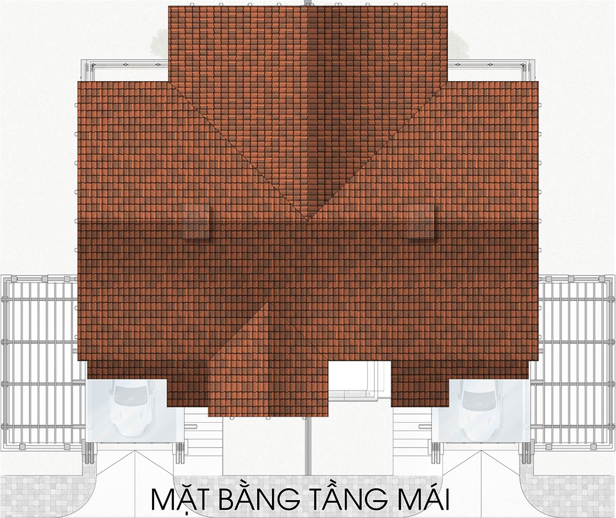 Mặt bằng tầng mái mẫu RV1 Valley Park Residences