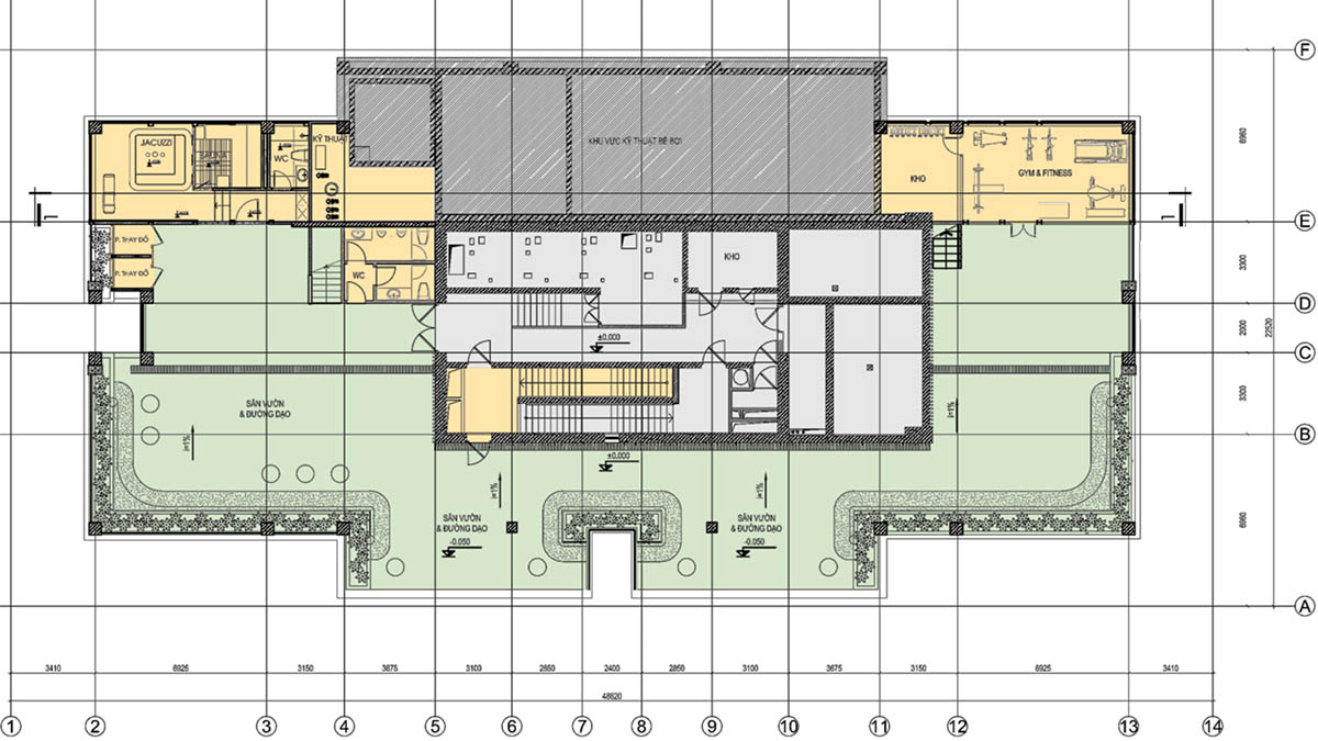 Mặt bằng tầng mái tòa The Nelson Private Residences