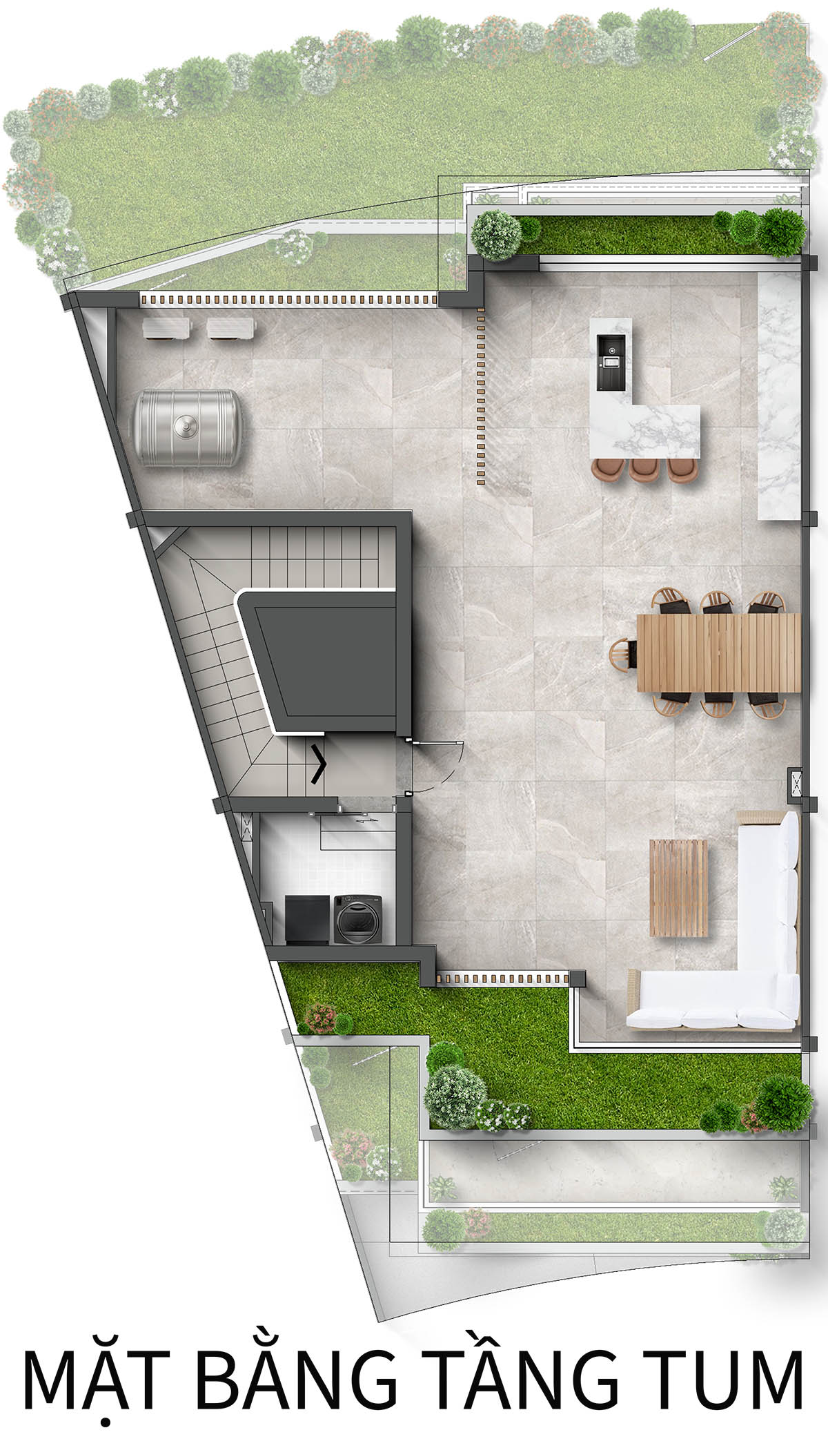 Mặt bằng tầng tum Biệt thự Liền kề LKB RQ Taluy dương khu Spring Residences