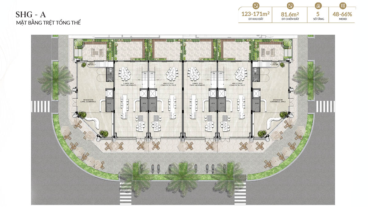 Mặt bằng triệt Liền kề thương mại SHG-A Alluvia City