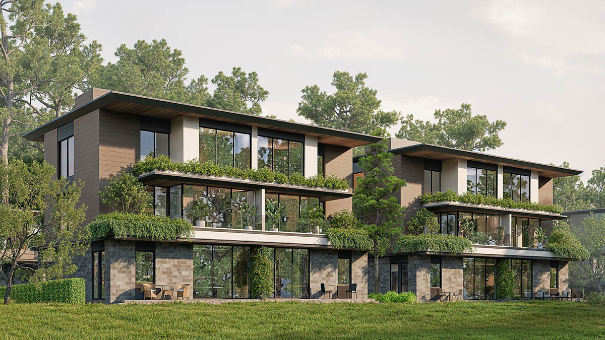 Mặt sau song lập Spring Residences Thanh Xuan Valley