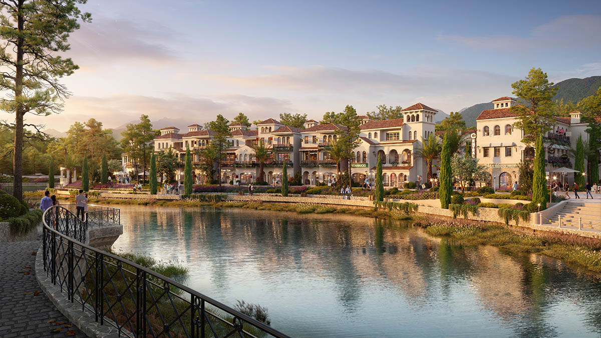 Nhìn khu Valley Town - Thanh Xuan Valley từ bên sông