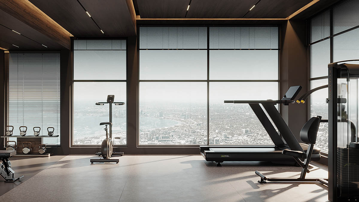 Phòng gym trên tầng mái The Nelson