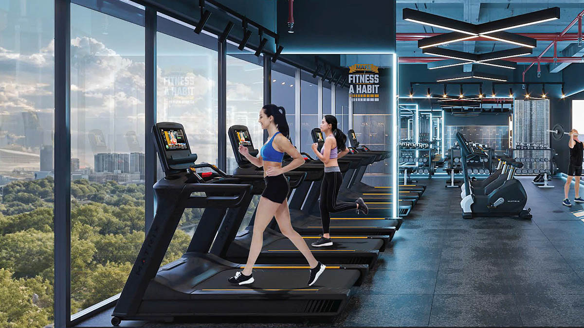 Phòng gym trong BlueGem Tower